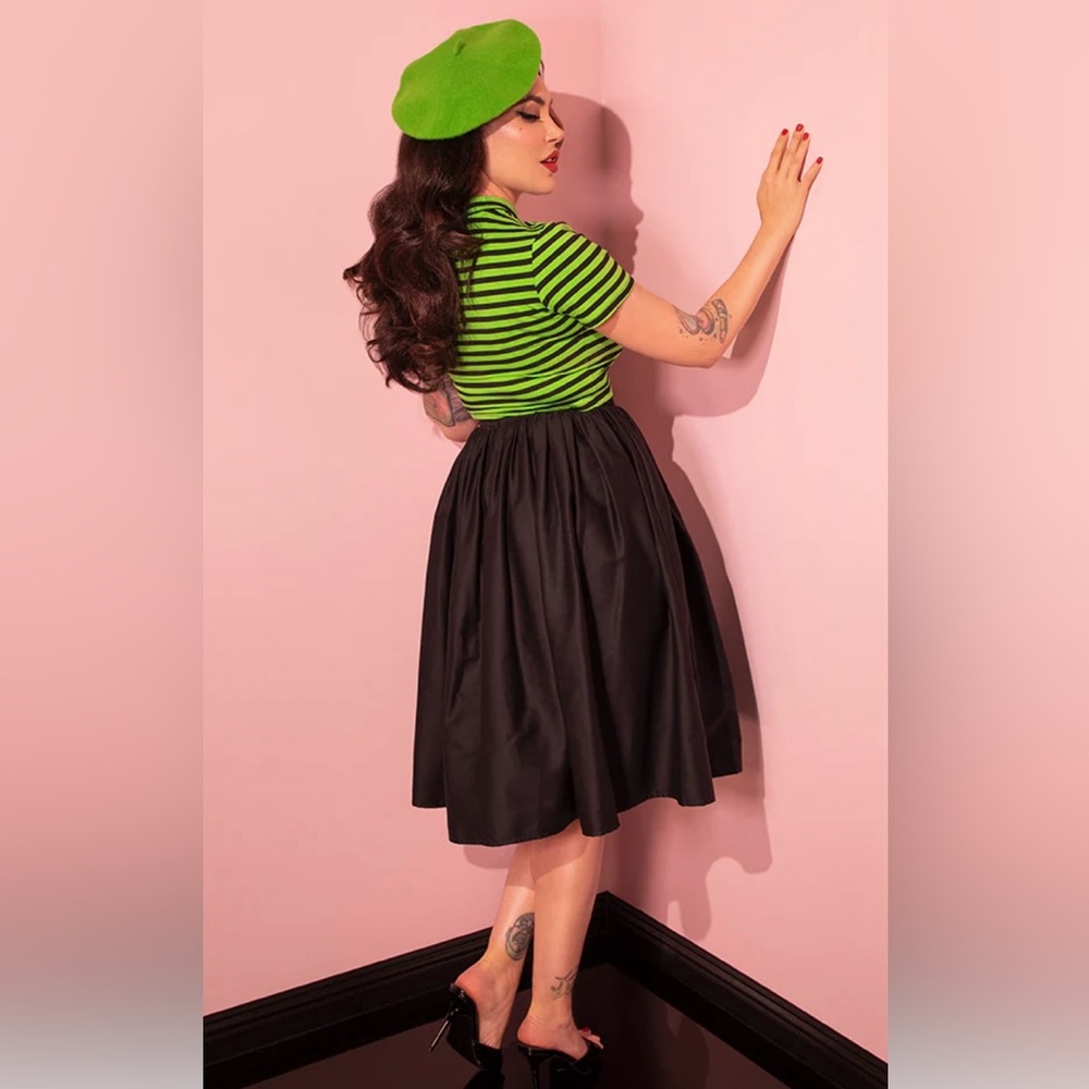 💜 Vixen by Micheline Pitt | Swing Skirt in Black - 3X